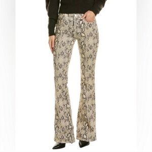 Frame Denim le High Flare Snakeskin Serpent Print Jeans Size 27